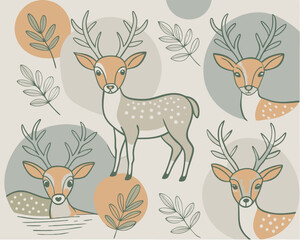 Naklejka premium cute deer v4