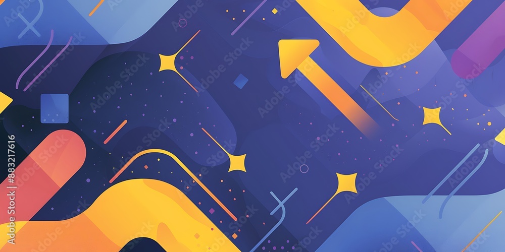 Poster a flat vector background with gradient, featuring rounded and curved shapes,geometric patterns,this 