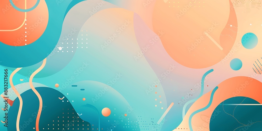 Poster a flat vector background with gradient, featuring rounded and curved shapes,geometric patterns,this 
