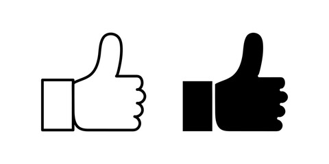 thumb up Icon set .Symbol isolated white background. vector illustration. color editable.