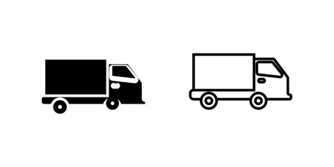  truck set Icon Symbol isolated white background. vector illustration. color editable.