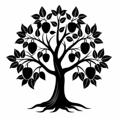 Obraz premium tree with leaves vector illustration 