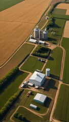 An image of rural agriculture with corn fields and biomass gas generators