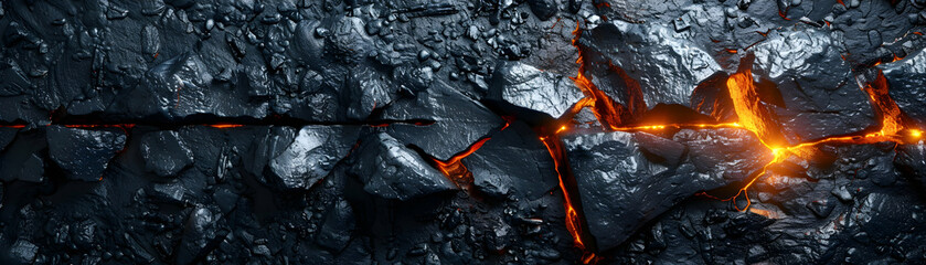 Photo Realistic Coal and Horizontal Arrow Concept on Whimsical Background Symbolizing Stable Commodity Value | Photo Stock Concept