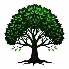 tree with leaves vector illustration 