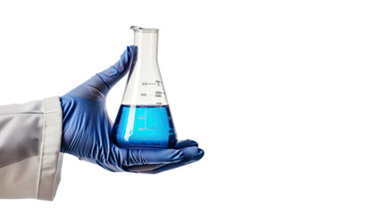 Test tube with liquid on a transparent background