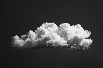 Photorealistic Small White Cloud on Black Background with Cinematic Lighting and Ultra Realistic Detail