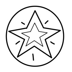 Hand drawn star in trendy line style. Modern vector symbols