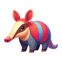 Aardvark vector illustration isolated on white background, bright colorful , cartoon style
