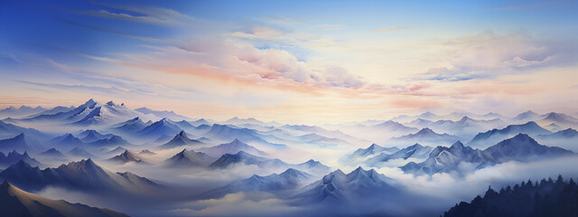 Obraz premium mountains landscape. landscape in watercolor style