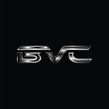 Silver Metallic Initial BVC Modern Technology Business Creative Design Logo