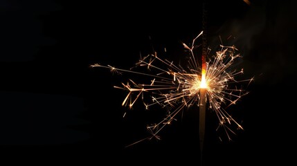 Fototapeta premium fireworks burning on black background