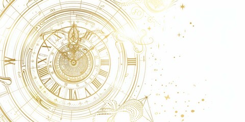 Golden color Numerology-focused concept banner