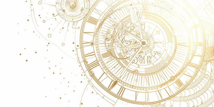 Golden color Numerology-focused concept banner