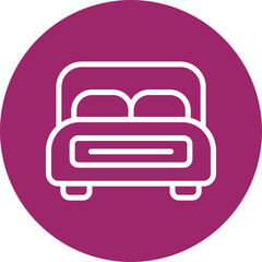 Bed Vector Line White Circles Multicolors