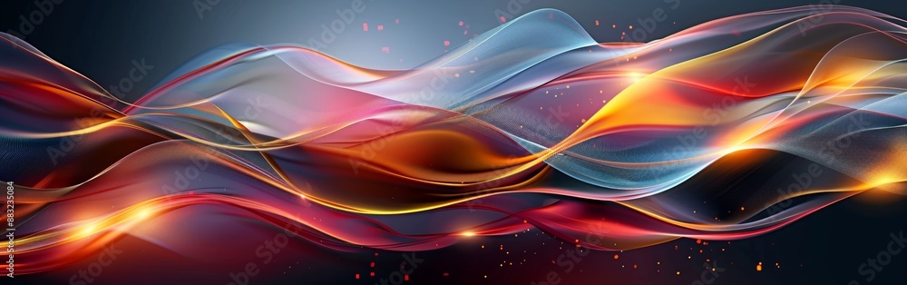 Aufkleber luxury background with colorful flowing waves generative ai