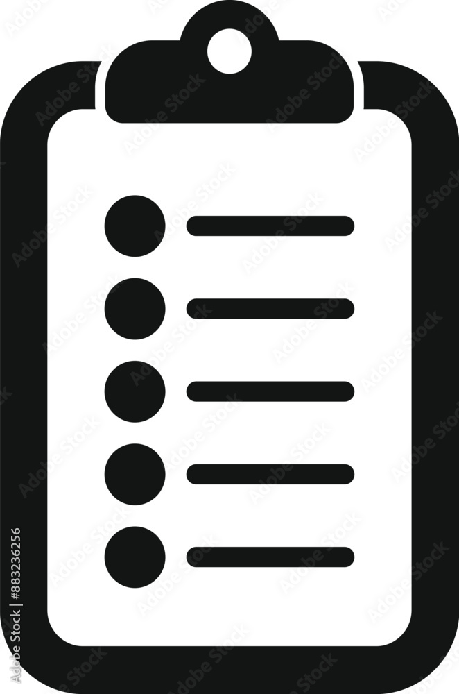 Poster Simple icon of a clipboard with a checklist, representing the concept of organization and productivity