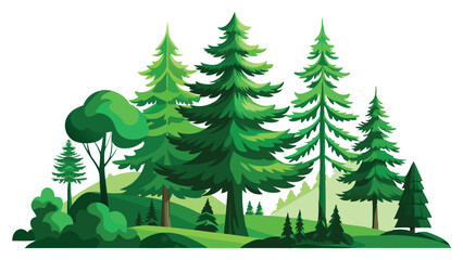 Fototapeta premium trees in the forest vector art illustration.AI GENERATED