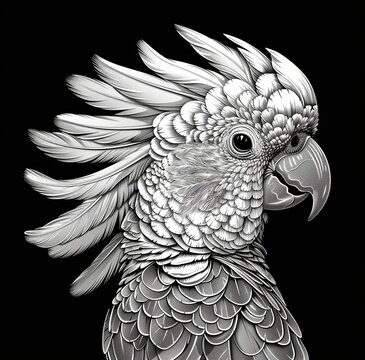 recommend clip art: Elegant Cockatoo Portrait for Wildlife and Pet Lovers Generative AI