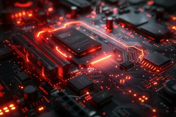 Digital Futuristic Wallpaper Design with Abstract High-Tech Elements