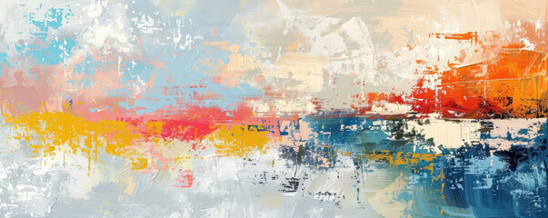 Obraz premium Abstract Wall Poster: Modern Impressionism Technique, Hand-Drawn with Oil Painting Style