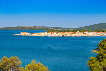 Naklejka premium Amazing Adriatic archipelago, Krapanj island near Sibenik, Dalmatia, Croatia