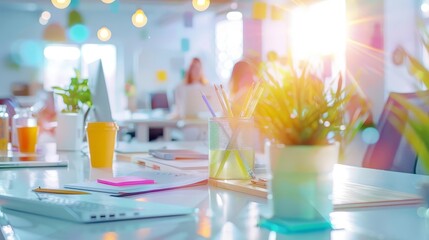 Creative agency team coordinating campaigns in a loft-style office