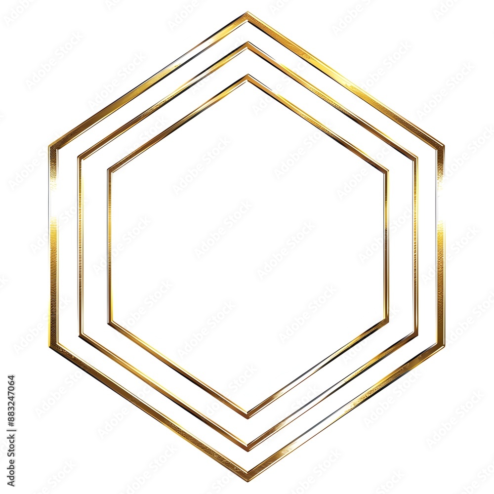 Aufkleber minimalist hexagonal line frame for creative layouts and abstract designs