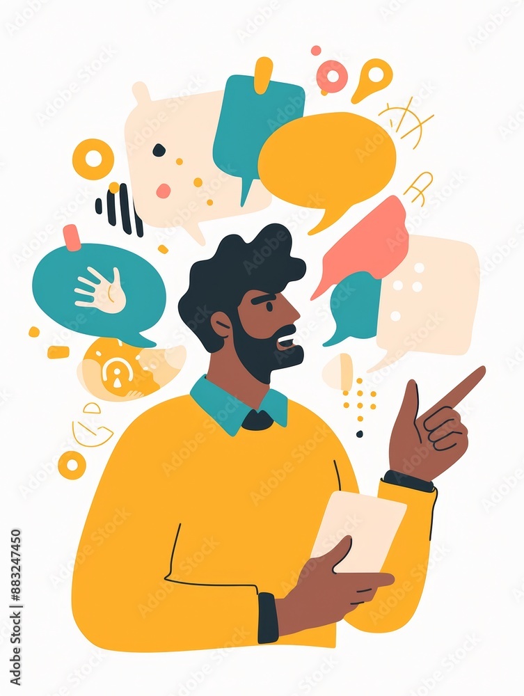 Poster diverse team leader in brainstorming session generative ai