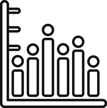 Black and white line graph showing decreasing population statistics over time