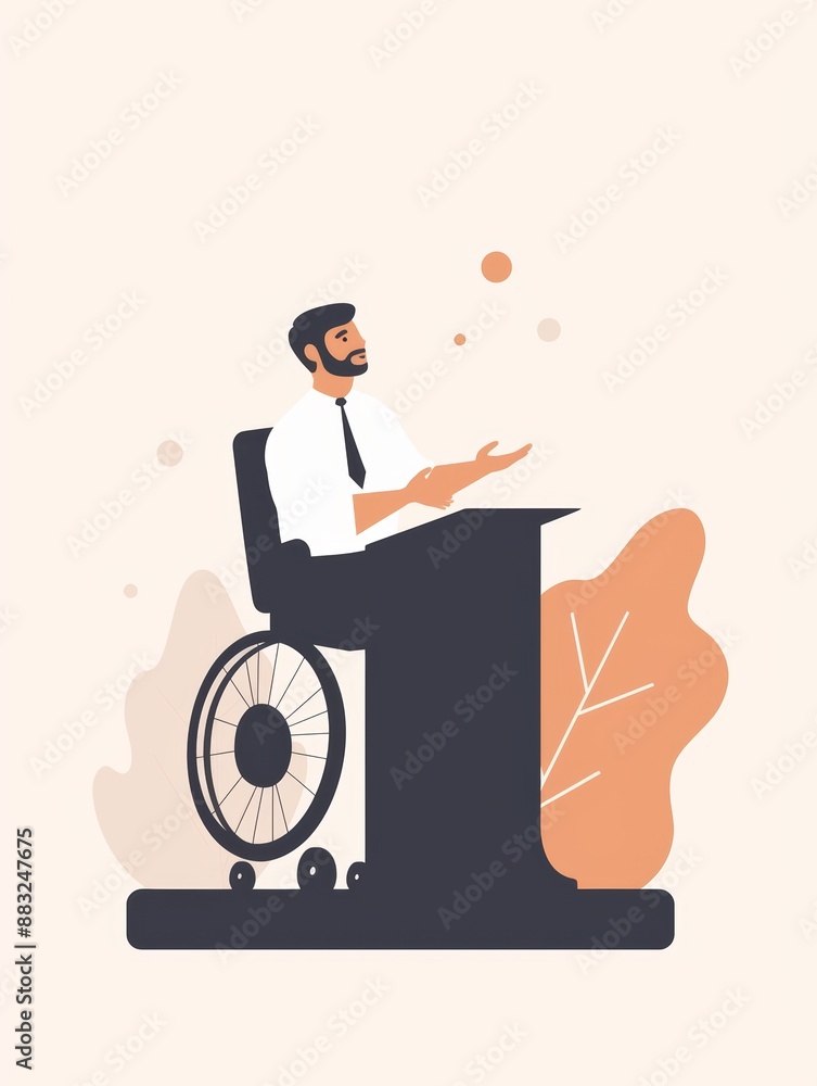 Poster inspirational presentation by a person with disability generative ai