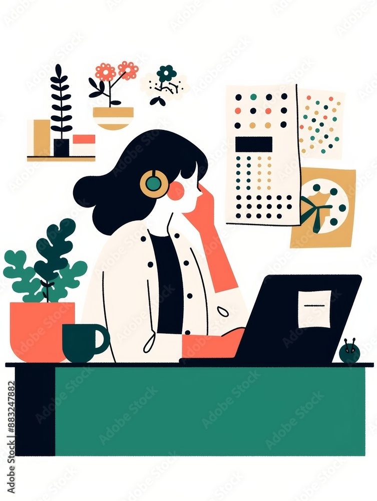 Aufkleber non-binary person preparing a project communication plan generative ai