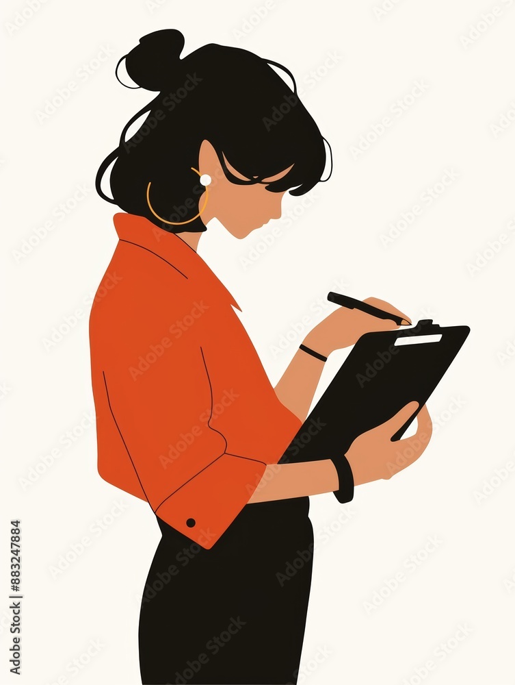 Poster confident non-binary entrepreneur preparing a sales pitch generative ai