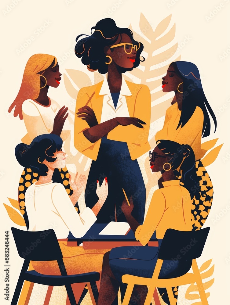Poster diverse team leader in action generative ai
