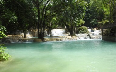 Naklejka premium Tad Sae Waterfalls, Luang Prabang, Laos