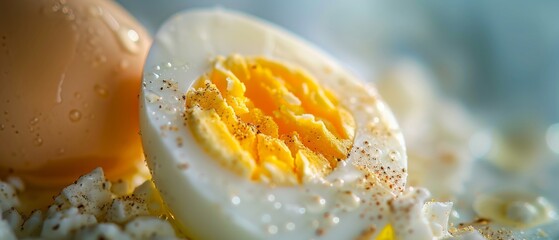 Macro Photography of Boiled Egg Slices