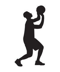 basketball player silhouette vector, Silhouettes of sports figures