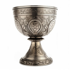 generated illustration of gold color trophy isolated on white background