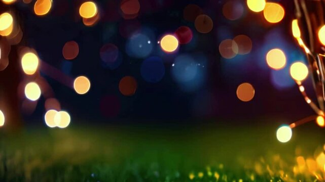 A warm golden glow interspersed with bright white bokeh lights, offering a luxurious and elegant wedding background, 4K Wedding Wallpaper animation video