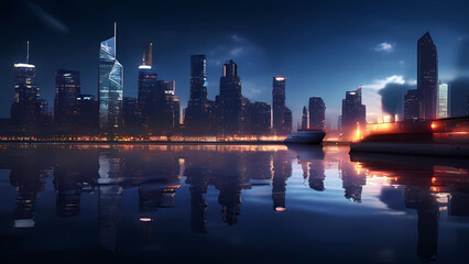 Obraz premium city skyline at night