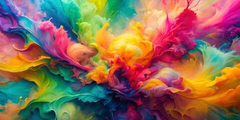 Abstract Colorful Swirling Paint Explosion, abstract art, digital art, paint, colorful,  swirls