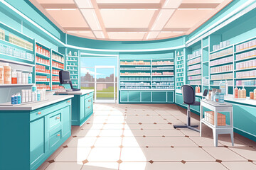 Modern Drug Store Interior