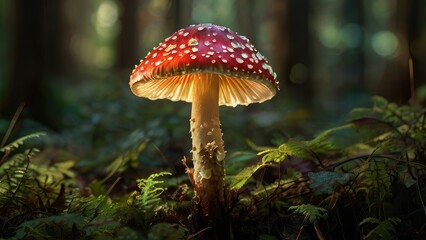 Fototapeta premium fly agaric mushroom in forest