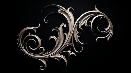 Elegant Ornamental Scrollwork with Intricate Floral Details