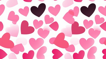 Vibrant Hearts on White Background for Valentine's Day Designs Generative AI