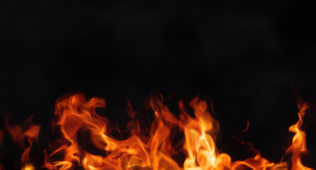 Cinematic Flames in Dramatic Black Background