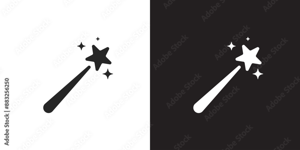 Aufkleber Ai generated icon. AI magic star icon. Tools for generate from the text. Computer help assistant. Large data processing concept. Icon element design for app and web. Vector illustration.
