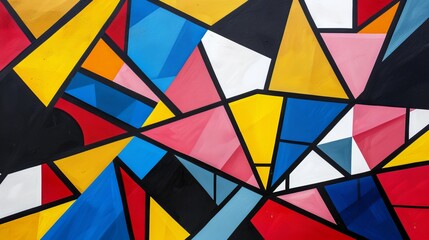 Fototapeta premium Abstract Geometric Wall Art in Colorful Triangles