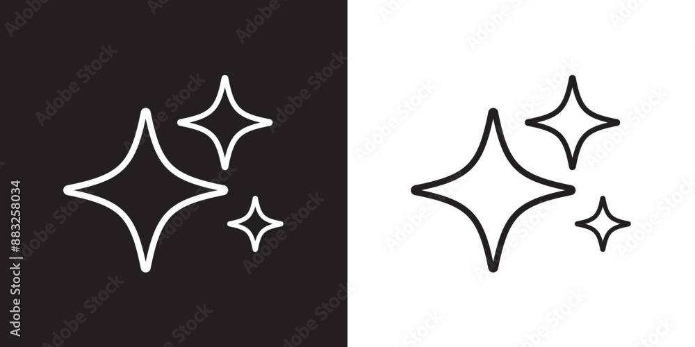 Poster Ai generated icon. Ai stars icon. Tools for generate from the text. Computer help assistant technology. Large data processing concept. Icon element design for app and web. Vector illustration.