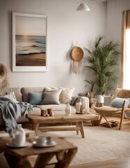 art interior style design bohemian coastal coastal interior frame featuring background background wall pattern mockup room living boho frame a